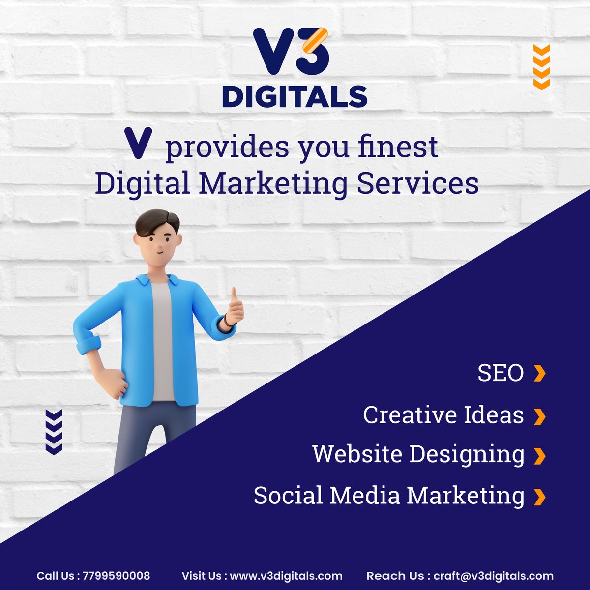 V3digitals's tweet photo. Are you looking to take your business to the next level? 🚀 At #V3digitals, we know what it takes to make that happen. Our #DigitalMarketing services help bring visibility and leads.
Visit: https://t.co/AanTheohbu
Contact: +91-7799590008
#digitalmarketingagency #designthinking https://t.co/u4pce5Z1xI