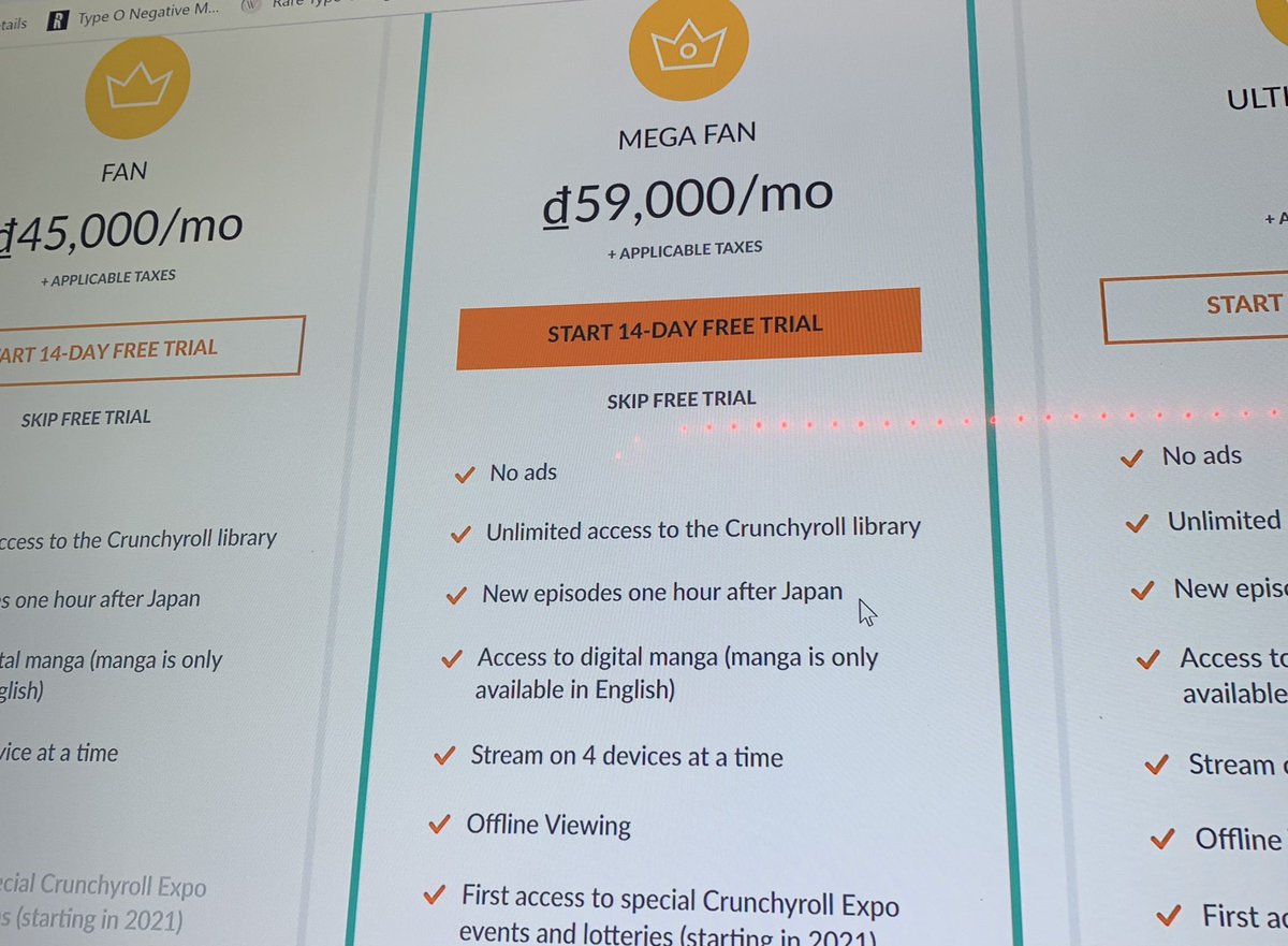 JayDespirited's tweet photo. @Crunchyroll Im having issues with my account. Im paying for vrv premium but when i log into crunchyroll (even after linking) it says i dont have premium. When i try to get it on the site it shows a dollar value in vietnamese when i live in the states. This is what it shows. HELP https://t.co/aAcurfeEed