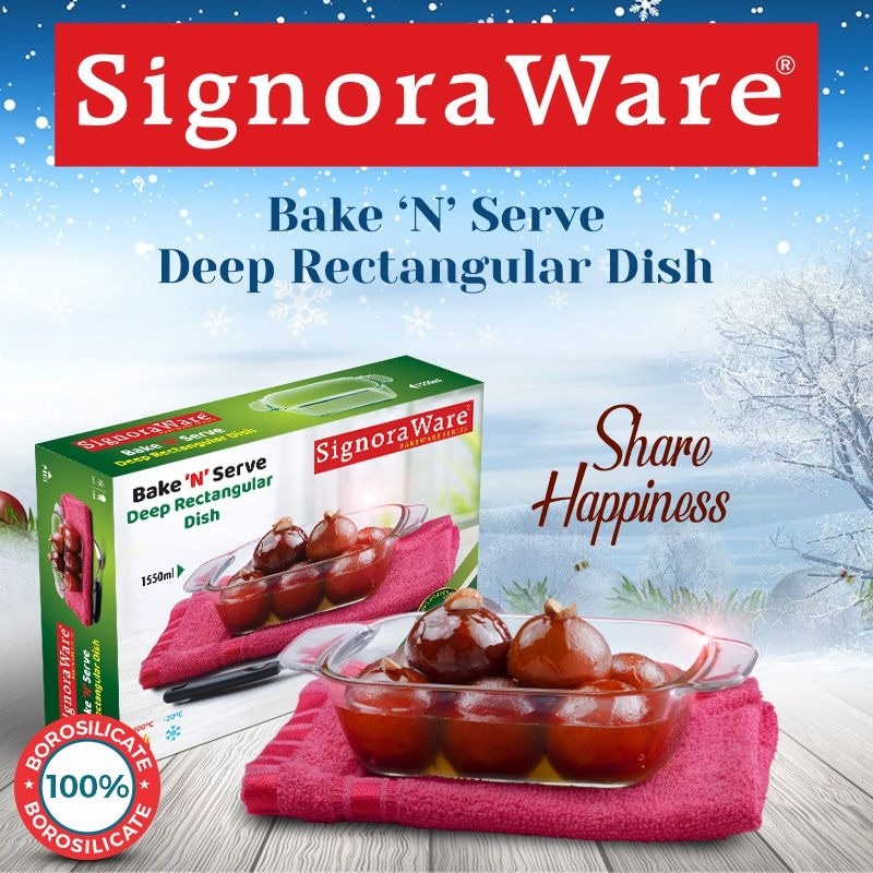 SignoraWare's tweet photo. The perfect gift for your friends and family this winter season

"Bake N Serve Deep Rectangular Dish"

#signoraware #dish #borosilicatedish #glassdish #microwavesafedish #storefood #glass  #microwavesafe #hotfood #bake #serve #reheat #store #homeutility #regularuse https://t.co/lWqEWVuy7d
