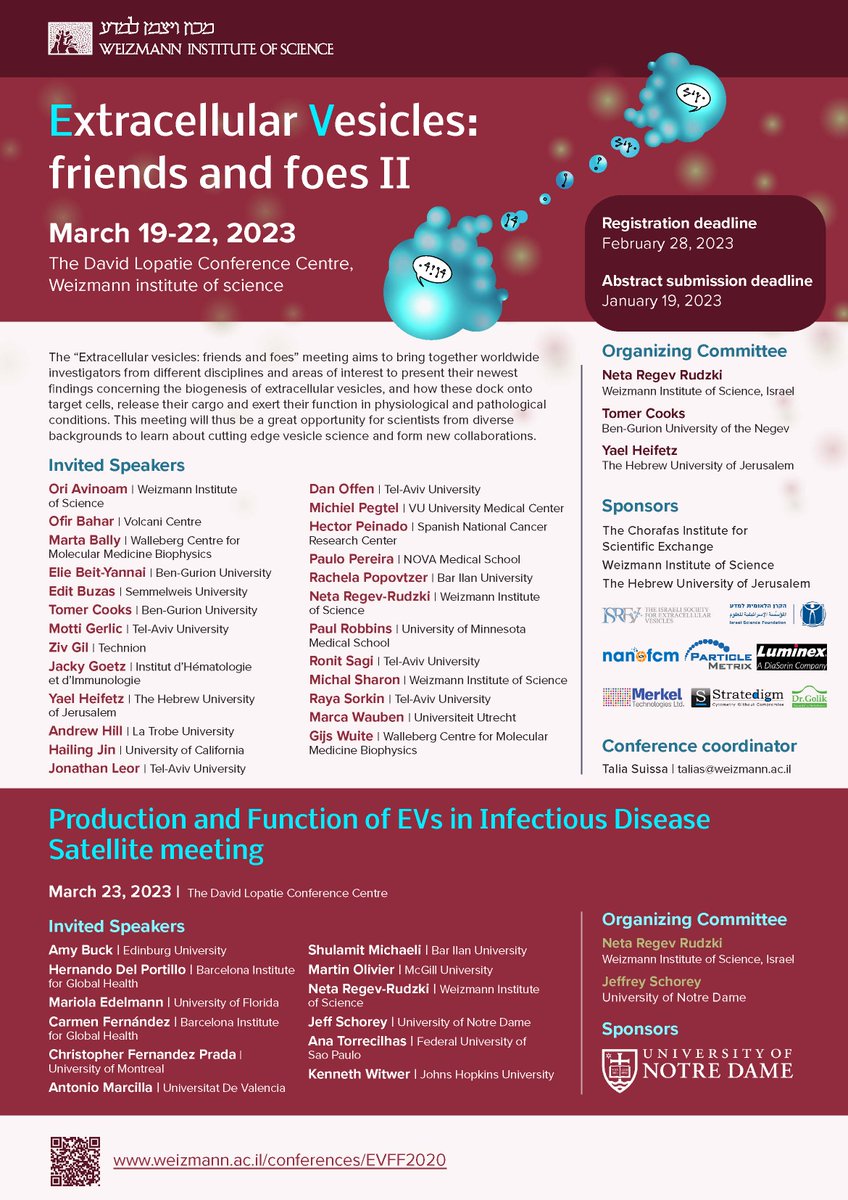 RegevW's tweet photo. Two more weeks to submit abstracts for flash talk/poster. #EV people encourage your students to join us at #EVFF2023. Don't miss out!⏳ https://t.co/Fd9rWag5Mj