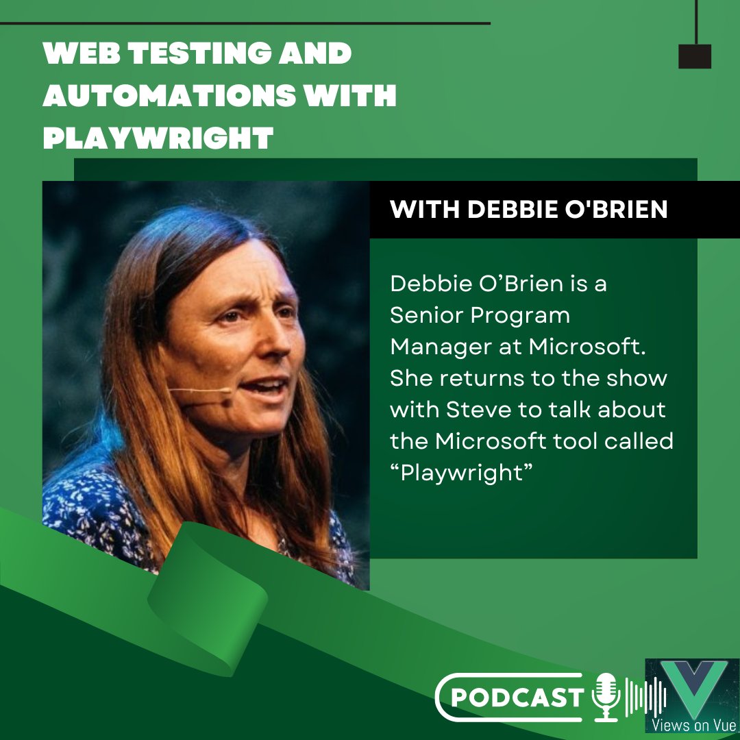 topenddevs's tweet image. Check out this week's episode of #ViewsonVue with @debs_obrien
#Vue: Web Testing And Automations With Playwright
rfr.bz/t5gtz2s
On YouTube: rfr.bz/t5gtz2t