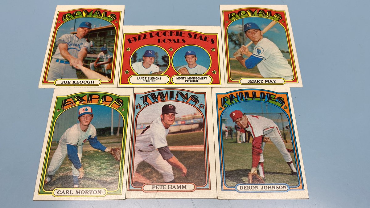 Royals417's tweet image. Thanks to @3bCollection for the trade of 6 new 72’s.  #1972Topps #SetBuild #TheHobby