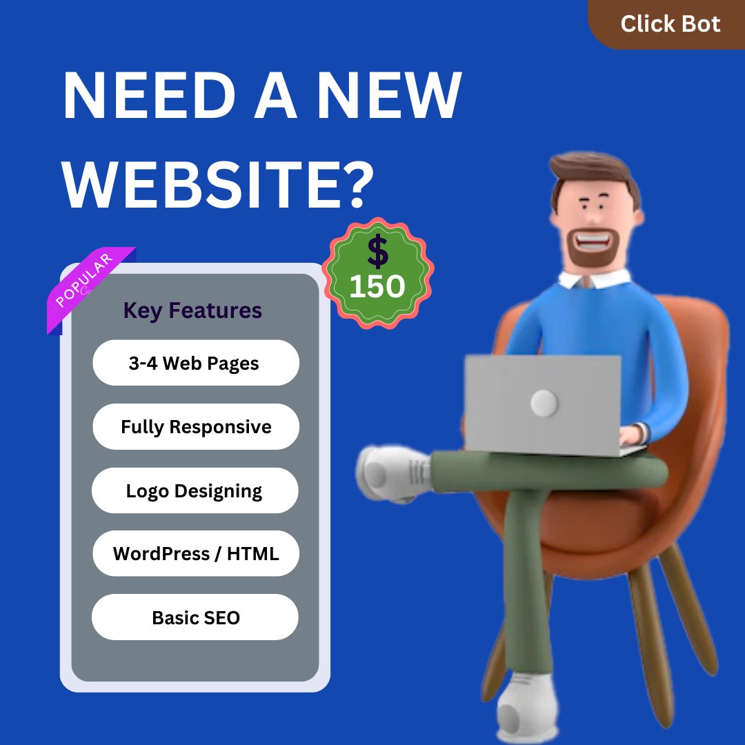 clickbotnz's tweet photo. Get a beautifully designed, fast-loading, SEO Friendly &amp; mobile responsive website at Click Bot. Our website design packages start from $150. 🤗

Contact Us: +64 98893636
info@clickbot.co.nz

#digitalmarketing #websitedesign #websitedevelopment #website #webdesign #webdevelopment https://t.co/BRpjkg2wdR