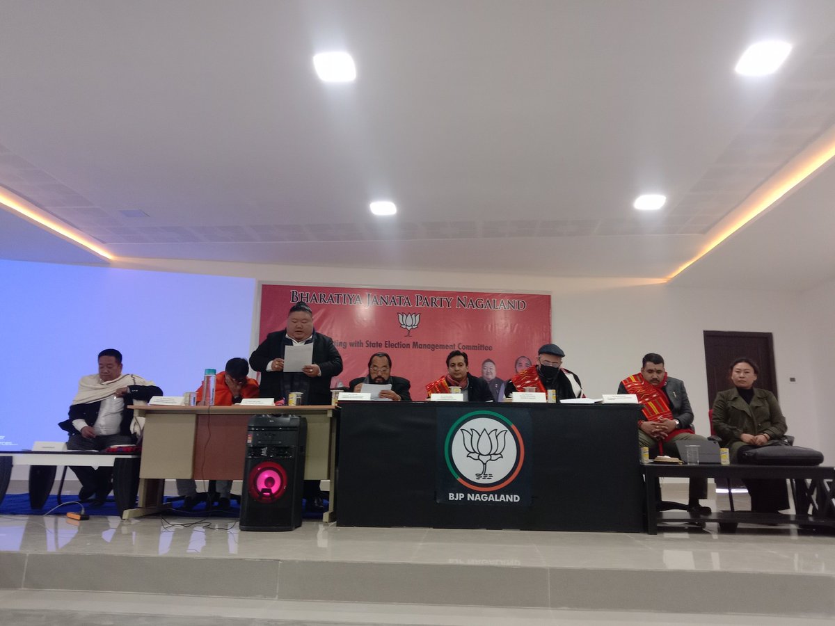 hoshetoawomi's tweet photo. 1
Attended the meeting of @BJP4Nagaland #ElectionManagementCommittee addressed by Hon'ble Dy. CM & Convenor Shri @YanthungoPatton, @BJP4India Ntl. Secy. and NE Co-ordinator Shri @RiturajSinhaBJP, Prabhari Shri @NalinSKohli, State President Shri @AlongImna,
@JPNadda @blsanthosh https://t.co/phOFbuBqHY