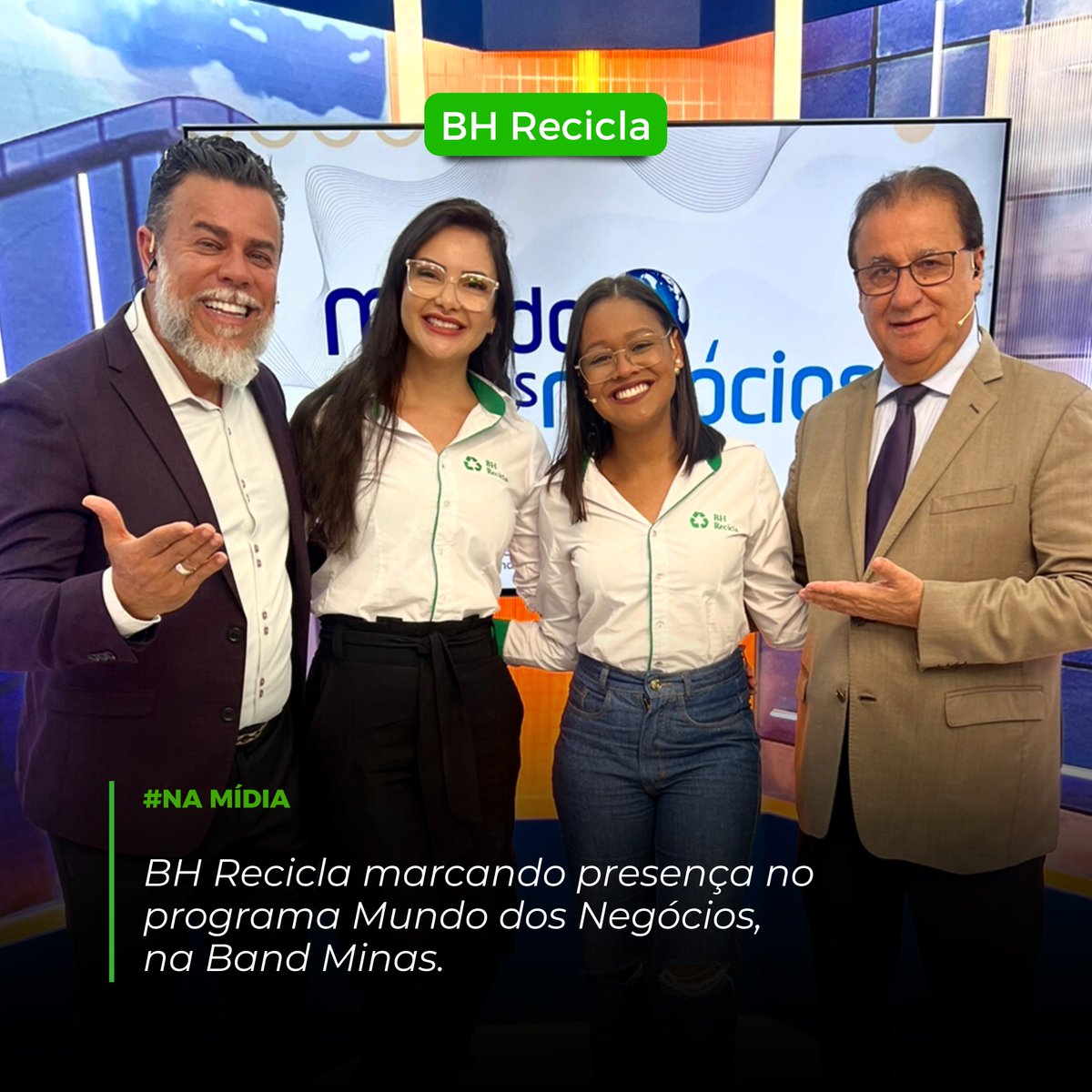 bhrecicla's tweet photo. Trazendo + uma novidade pra vocês:
Participamos de uma entrevista apresentando a BH Recicla e falando sobre sustentabilidade e a importância da reciclagem e do descarte correto de resíduos, no programa Mundo dos Negocios na BAND Minas.
📲 (31) 3063-0688 | (31) 8324-3996 https://t.co/bGT2Gm4vGD