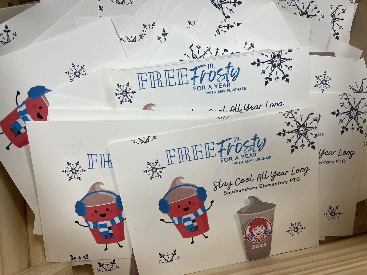 Southeastern PTO (@southeasternpto) on Twitter photo To welcome back staff today, the PTO Staff Appreciation Committee has a small treat. All staff members will receive a Free Frosty for a Year Tag to help them stay "cool". <a href="/SoutheasternEl1/">Southeastern Elementary</a> To welcome back staff today, the PTO Staff Appreciation Committee has a small treat. All staff members will receive a Free Frosty for a Year Tag to help them stay "cool". <a href="/SoutheasternEl1/">Southeastern Elementary</a>