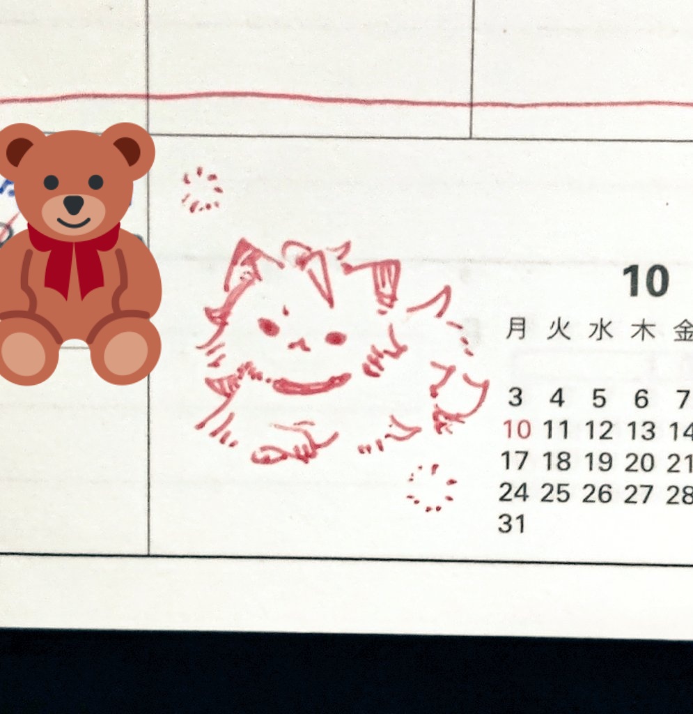 去年のスケジュール帳にいたねこ 