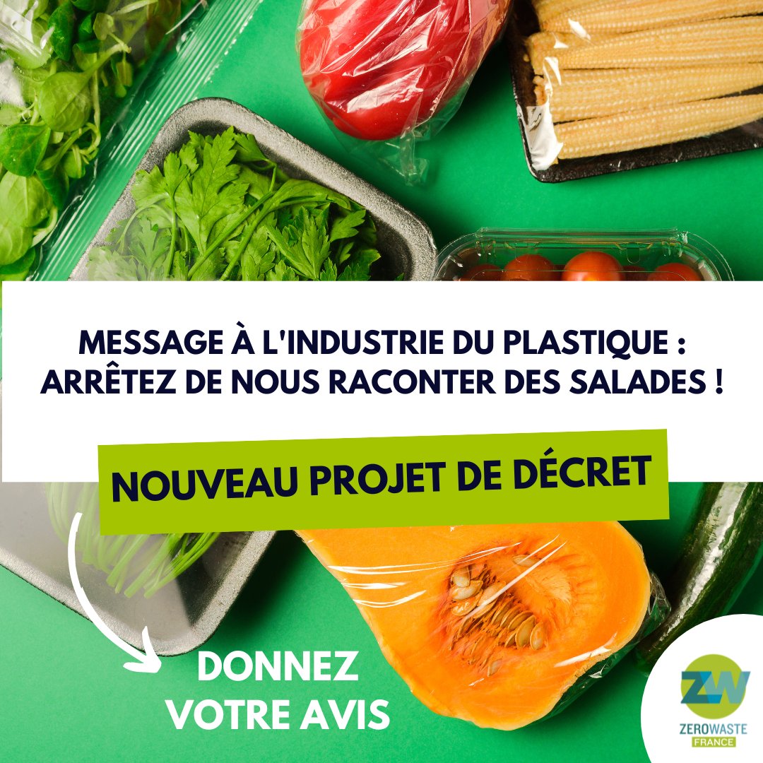 Zero Waste France (@zerowastefr) on Twitter photo ❌Votée en 2020 avec la #LoiAGEC, l'interdiction de la vente sous plastique des fruits et légumes n'est toujours pas effective.
Il n'y a pas de temps à perdre !
Donnez votre avis sur le projet de décret 👉 …bliques.developpement-durable.gouv.fr/spip.php?page=…
Comprendre les enjeux👉docs.google.com/document/d/1Ib… ❌Votée en 2020 avec la #LoiAGEC, l'interdiction de la vente sous plastique des fruits et légumes n'est toujours pas effective.
Il n'y a pas de temps à perdre !
Donnez votre avis sur le projet de décret 👉 …bliques.developpement-durable.gouv.fr/spip.php?page=…
Comprendre les enjeux👉docs.google.com/document/d/1Ib…