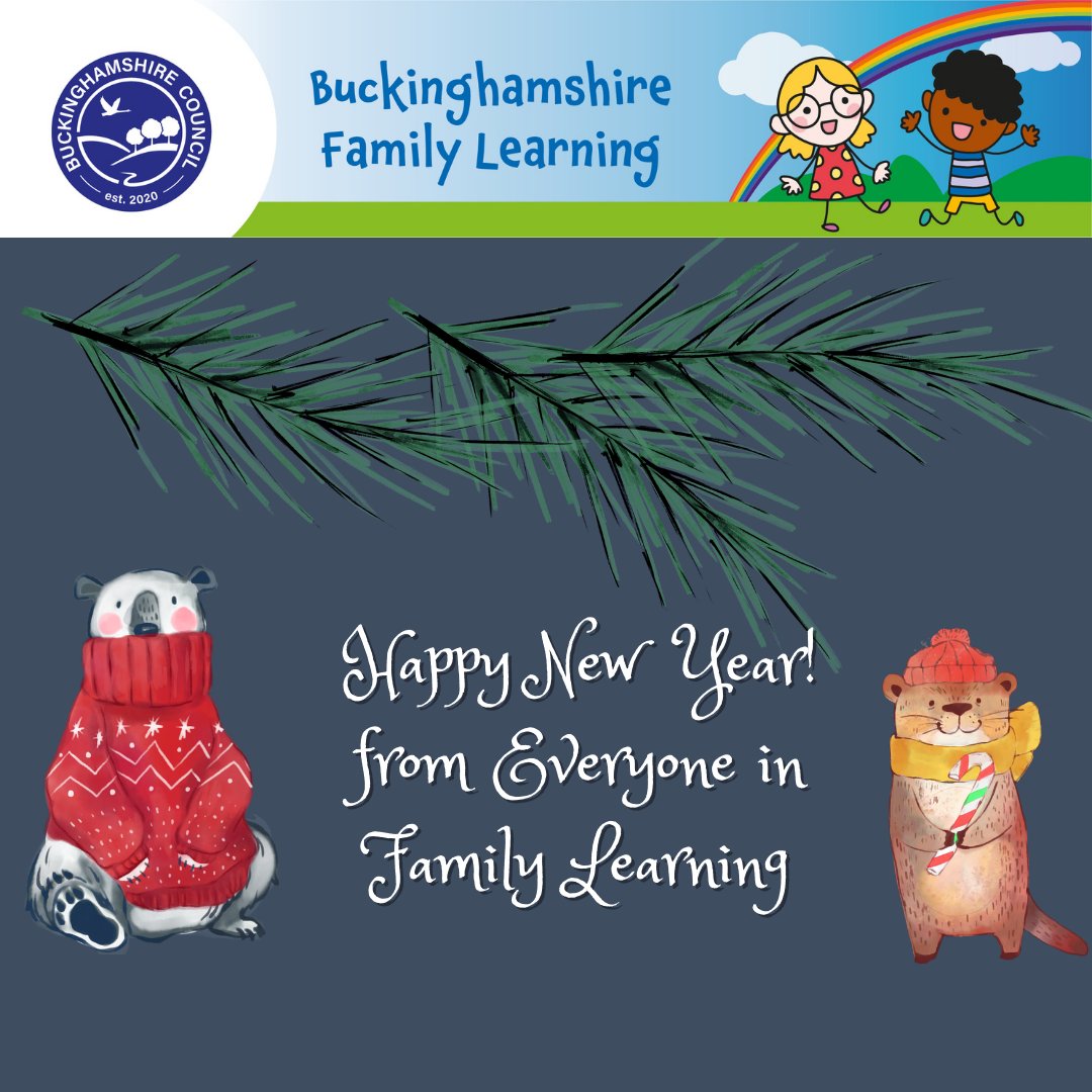 BucksAdLearning's tweet image. Happy New Year from Everyone in Family Learning!

Come and join one of our courses starting from 9 January. Learn simple and fun ways to strengthen your child&apos;s phonics, reading and comprehension skills and how to support your child&apos;s #EarlyYearsDevelopment through play.