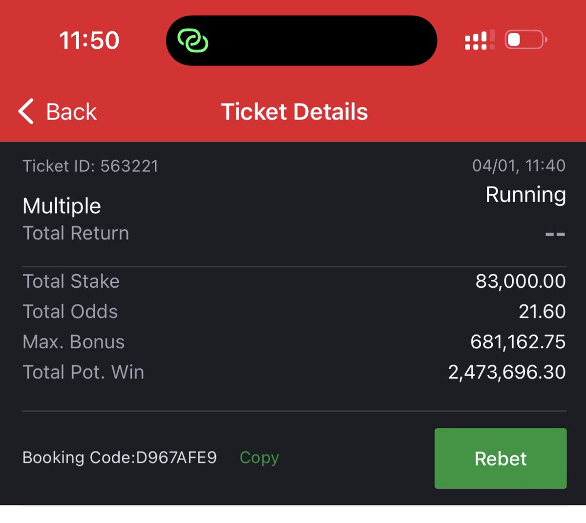 SPORTYBET ❤️

D967AFE9   21 ODDS
54D68921   24 ODDS🔞🔞

Edited ✍️ 👉🏿 t.me/+HiQyOKNWeLk3Y…