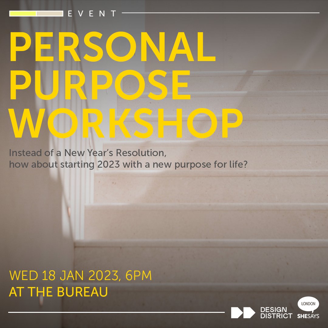EVENT ALERT🚨Start 2023 with a new purpose in life with our co-founder Ale, as she leads a one hour Personal Purpose Workshop in Bureau's Salon to kick off the year. 👉More info &amp; tickets here: eventbrite.com/e/personal-pur…
