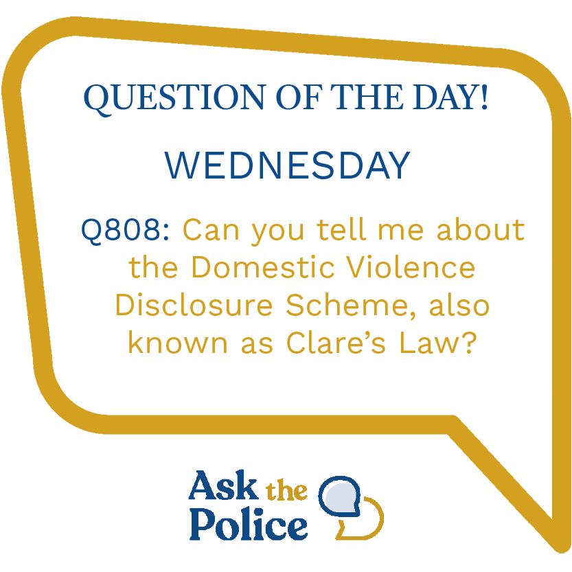 AskThePolice's tweet photo. 👥 Are you aware of #ClaresLaw ?

Clare's Law provides you with a 'right to ask' if you may have any concerns that your partner or ex-partner, has a history of domestic abuse. 

🔗 Click the link for more information: https://t.co/Zs2HZPp9uG https://t.co/8fO4tSWkBt