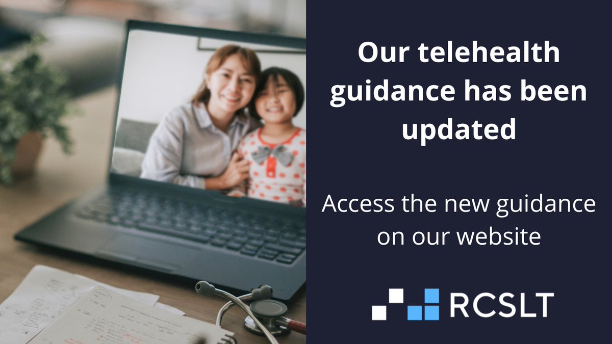 Have you looked at our updated telehealth guidance yet? 

Access it here: rcslt.org/members/delive…

We will be adding in some case studies over the next few months. Get in touch if you would like to contribute - nikki.gratton@rcslt.org