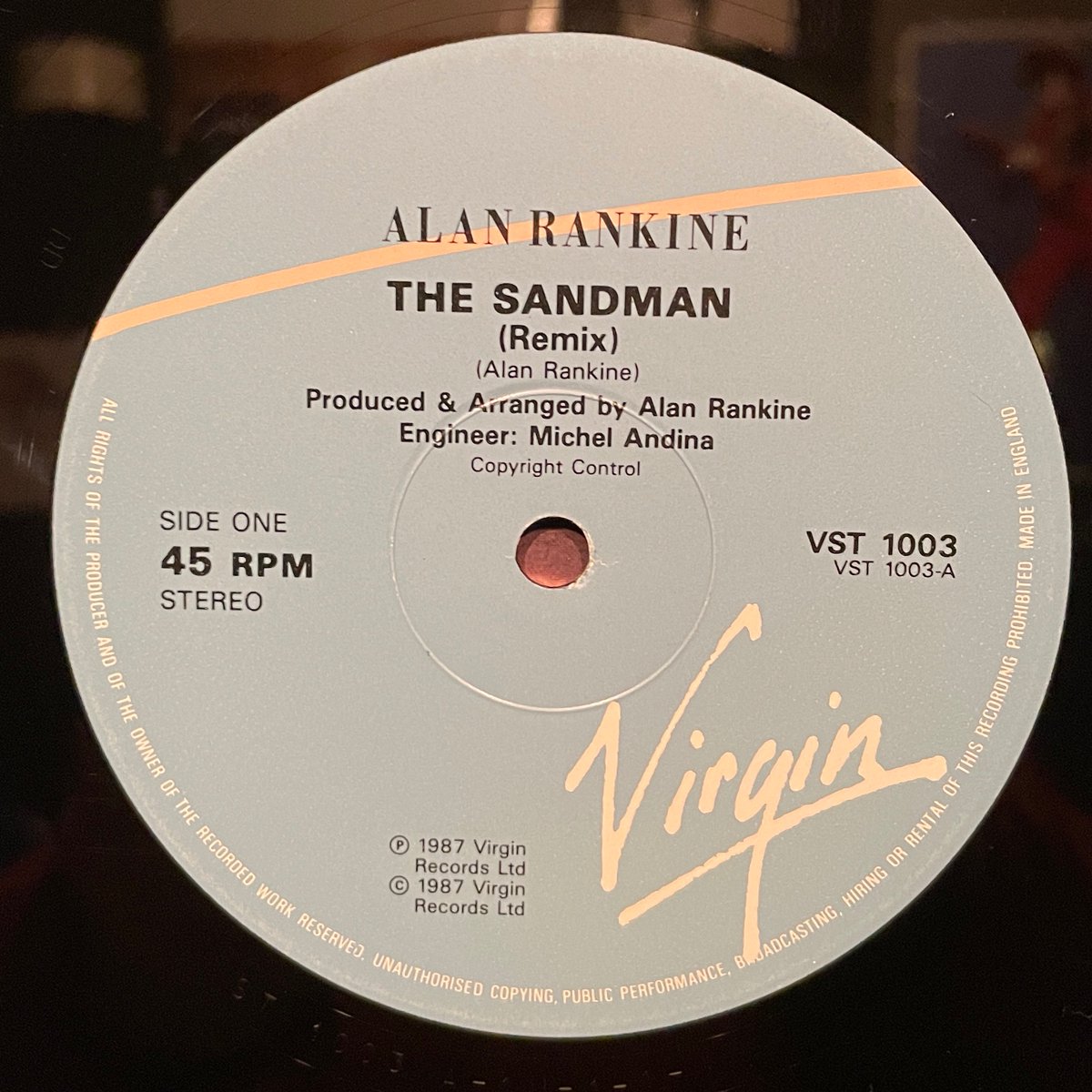 MILEHIGHCLUB202's tweet photo. ほな12いこか
ALAN RANKINE / The Sandman [’87 Virgin --- VST 1003] RIPAR　
#AlanRankine  #TheSandman  #SheLovesMeNot  #TheAssociates  #TheWorldBeginsToLookHerAge  #vinylbar  #recordbar  #レコードバー  #mhc04012023
https://t.co/HbvuyyZeDq https://t.co/dqdEnLgduW