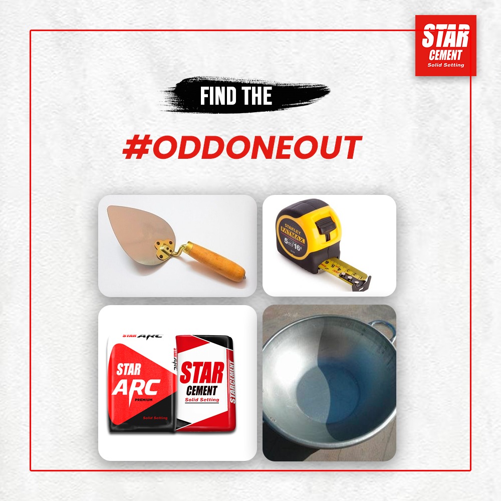 StarCementKol's tweet photo. Can you find the odd one out? Tell your answer in the comment section.
#FunGames #OddOneOut #Cement #FindTheOddOne #StarCement https://t.co/WL8GPPuhVS