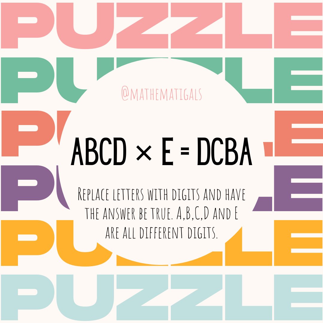 mathematigals (@mathematigals) on Twitter photo New Year New Puzzle! Is your New Year's resolution to test your brain more with fun, mathematical puzzles? If so, you're in luck! Like, RT and comment if you manage to solve the first Mathematigals puzzle of 2023! 🥳
#math  #puzzle #challenge #WomenInSTEM #WomenInMath New Year New Puzzle! Is your New Year's resolution to test your brain more with fun, mathematical puzzles? If so, you're in luck! Like, RT and comment if you manage to solve the first Mathematigals puzzle of 2023! 🥳
#math  #puzzle #challenge #WomenInSTEM #WomenInMath