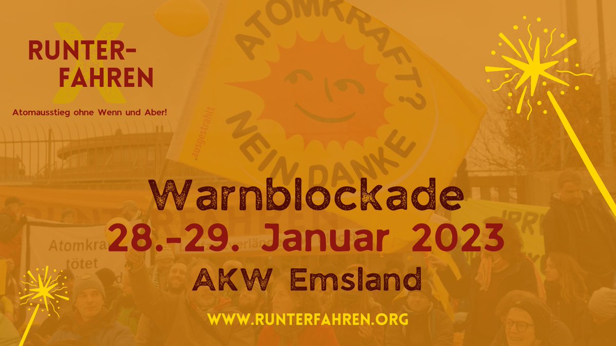 An Silvester hätten alle deutschen AKW vom Netz gehen sollen. Doch sie laufen immer noch weiter und es werden jetzt schon Forderungen nach weiteren Laufzeitverlängerungen laut. Nicht mit uns! ✊
Unsere nächste Warnblockade findet Ende Januar am AKW Emsland statt. Stay tuned! ☀️