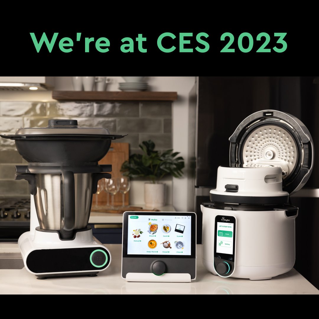 MyCookingPal's tweet photo. Hello Las Vegas! We are back at #CES!  
Come by our booth and say hello to Pronto, the most beautiful Smart Pressure Cooker and Alto, the world’s FIRST Smart Air Fryer lid! 
Las Vegas, NV 
Jan 5-8, 2023 
Smart Home, Food Tech, Venetian Expo, Tech West 
Booth #53517 

#CookingPal https://t.co/RuWuP2YVr8