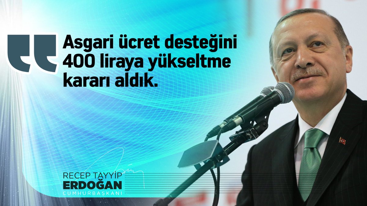 Cumhurbaşkanı @RTErdogan: 

'Asgari ücret desteğini 400 liraya yükseltme kararı aldık.'

#TesekkurlerERDOĞAN