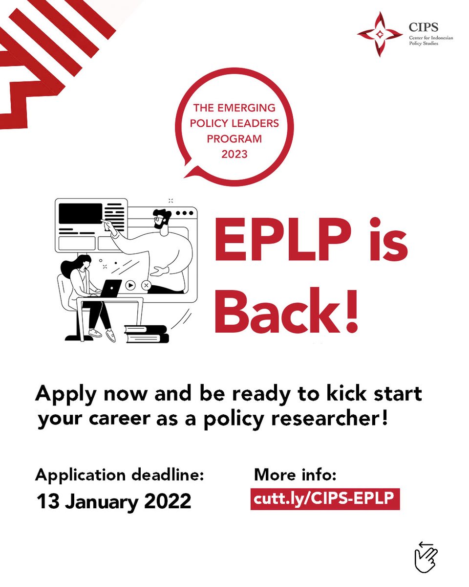 cips_id's tweet photo. Are you ready to start your career as a policy researcher?
CIPS #EmergingPolicyLeadersProgram batch 2023 is now open for applications! https://t.co/ddm58v5KtC