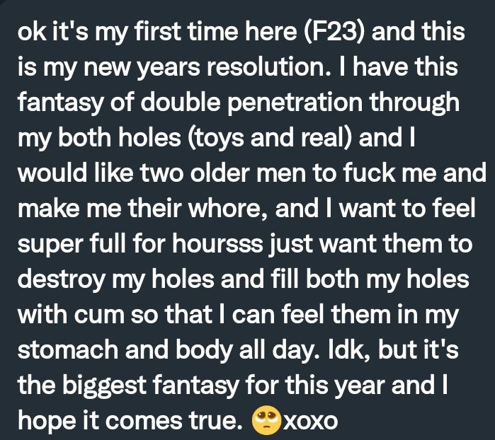 Pervconfession On Twitter She Wants To Get Double Penetrated This Year