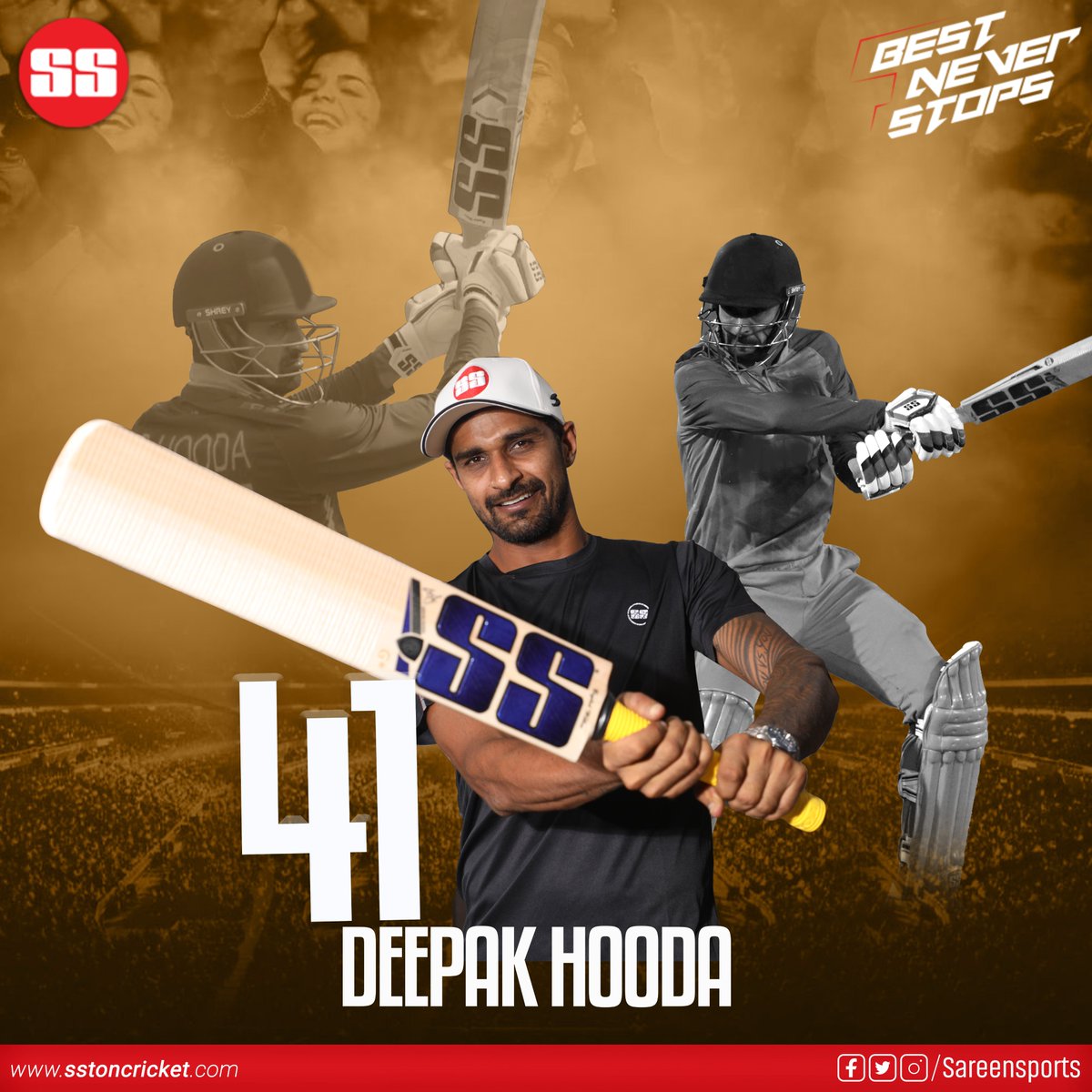 what a perfomance @deepakhooda30
BEST NEVER STOPS 🔥
#sareensports #sareensportsindia #SS #ranjitrophy #rajasthan #cricketbat #india #cricketworld #deepakhooda #BestNeverStops