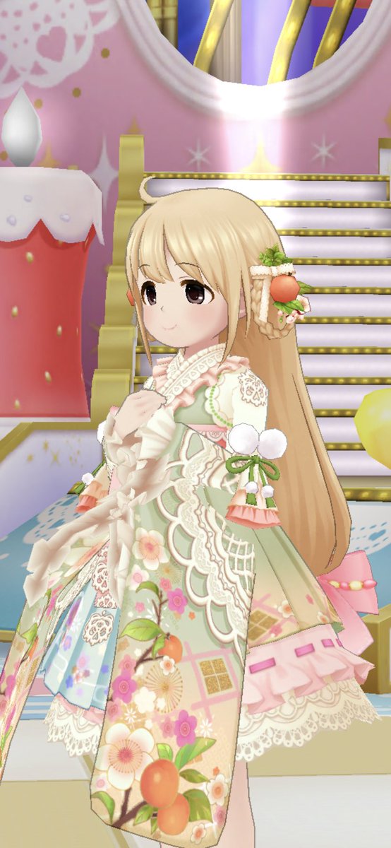anzudaisukipp's tweet photo. さて、杏のSSR衣装と言えば「「必ず」」🌱マークが入っていて衣装の飾りや背中、果ては靴の裏側やマントの内側等探さないと見つけづらいところまで絶対あったのですが今回はありません
しかし、今回の衣装あちらこちらにある杏の実と花……
これは🌱が成長し実となり花となったと言う解釈！？！？！？ https://t.co/1kVLl6PAGj