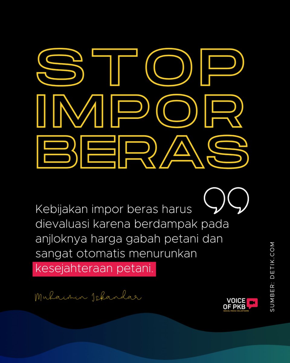 zainul_munas's tweet photo. Sudah jelas. Impor beras akan membuat petani merugi, krn kehilangan kesempatan utk mendapatkan harga terbaiknya.

#PKBTolakImporBeras 
#GusMuhaimin https://t.co/n4NjbzweJ5