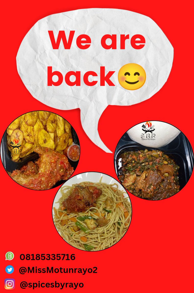 We are Open and Available to take your orders😊