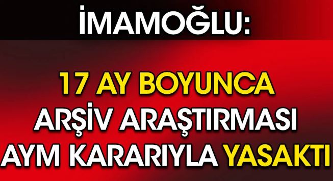 YenicagGazetesi's tweet photo. İmamoğlu:
17 ay boyunca arşiv araştırması AYM kararıyla yasaktı
https://t.co/XgWWJM6j3g https://t.co/r3tQEKpbmR