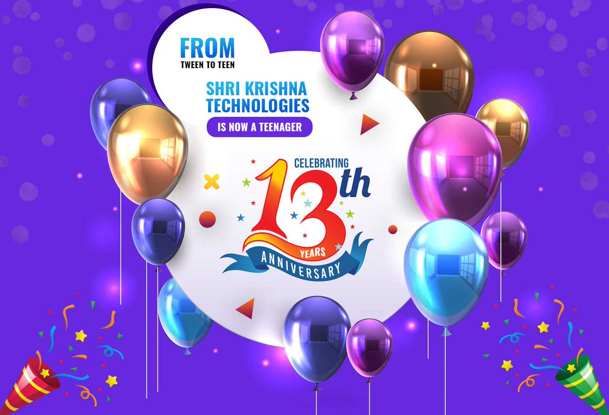 shrikrishnatech's tweet photo. From being a Tween to a Teen. Shri Krishna Technologies is now officially a teenager.

Thank you to all the clients who imposed their trust upon us and for everyone who helped us along in this journey.
#13yearstogether #workcelebration #celebration #journey #workfun #manager #WP https://t.co/PIiwnSeeSn