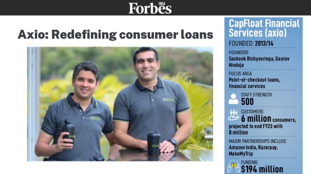 axio (@add_axio) on Twitter photo What a way to start the year!💪🏿🎉
Honored to be featured on <a href="/ForbesIndia/">Forbes India</a>'s list of 5 Fintech companies to watch in 2023.
We look forward to scaling greater heights and fulfilling the dreams of millions more in 2023!↗
Read the full article👉🏻 lnkd.in/dvVAEfyx What a way to start the year!💪🏿🎉
Honored to be featured on <a href="/ForbesIndia/">Forbes India</a>'s list of 5 Fintech companies to watch in 2023.
We look forward to scaling greater heights and fulfilling the dreams of millions more in 2023!↗
Read the full article👉🏻 lnkd.in/dvVAEfyx
