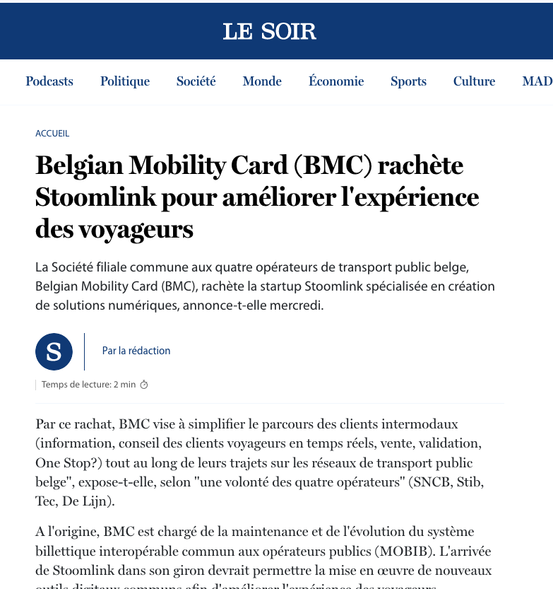 I have amazing news this morning 🤩

1 year after our acquisition by <a href="/LeTEC_Wallonie/">Le TEC</a> , <a href="/STIBMIVB/">STIB-MIVB</a>, @DeLijn, <a href="/SNCB/">SNCB</a> <a href="/NMBS/">NMBS</a>, our team is growing ! 🚀

🚨 We are looking for our next Backend Engineer 🚨

Who we are, what we do, why this job is a dream come true 🧵 ⤵️