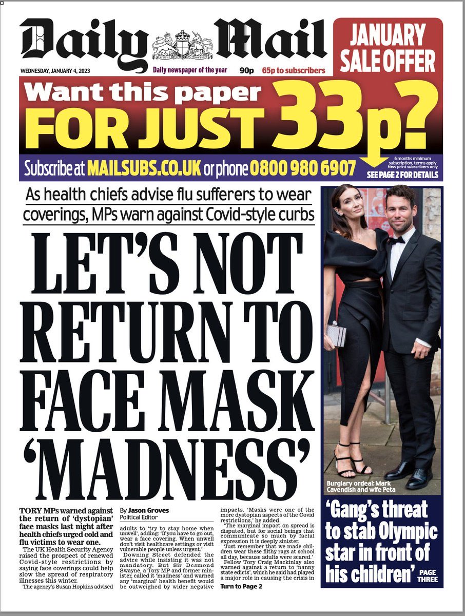 After this rag championed Truss - damaging our financial health - please let’s not take its unsolicited advice on our physical health.