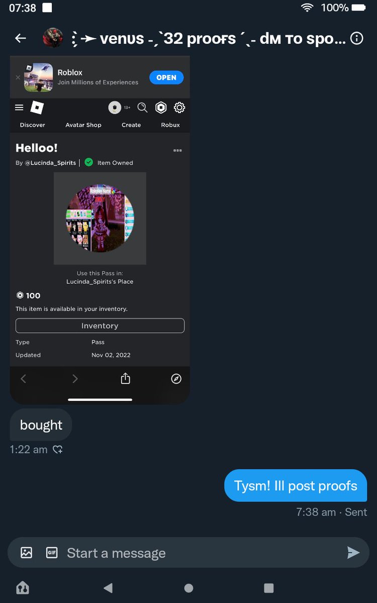 nejiong's tweet photo. @V3NVSS is trusted! Tysm for the robux! ^^ https://t.co/gAS2DWSqEn