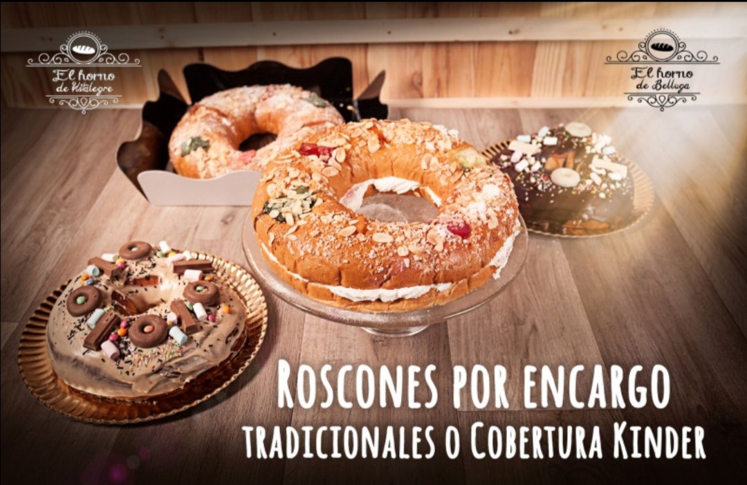 Atención!!, 🥯🎉,entre todos los retweet sortearemos esta tarde 2 #roscondereyes ,uno relleno de nata y otro relleno de crema,para recoger mañana,Vamos familia 💪💪