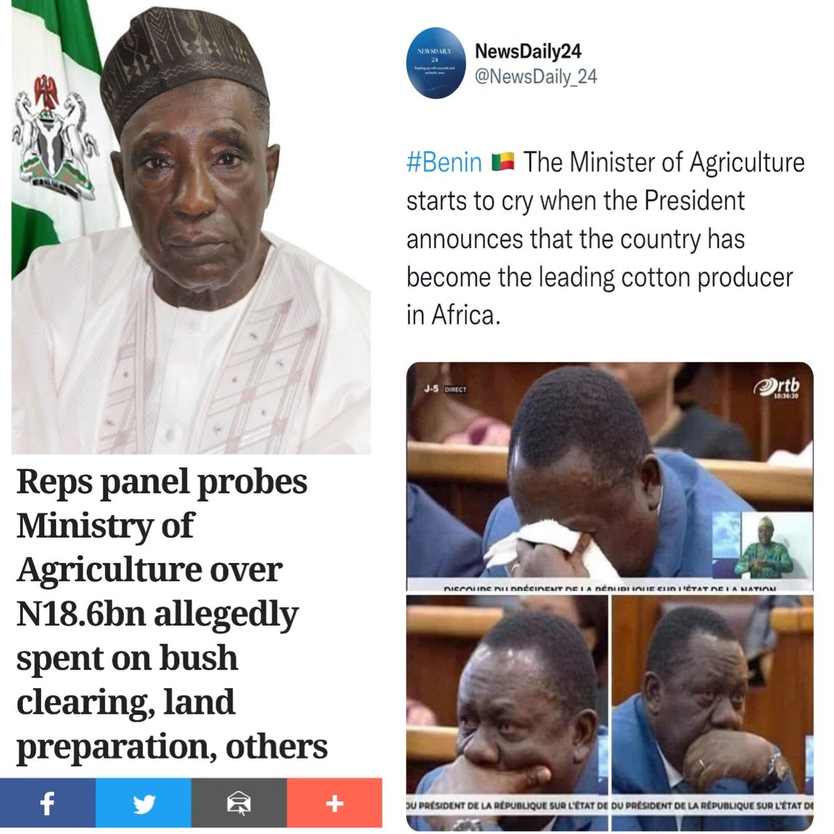 Dr. Oche Otorkpa (@ochejoseph) on Twitter photo While the Minister of Agriculture in Benin Rep is busy placing his country on the global map for cotton production, our own man is busy clearing bush with billions! Nigeria needs an @Atiku <a href="/IAOkowa/">Dr. Ifeanyi Arthur Okowa</a> led PDP Govt..This tragic trajectory has to stop!
#AtikuOkowaOrganizingForAction While the Minister of Agriculture in Benin Rep is busy placing his country on the global map for cotton production, our own man is busy clearing bush with billions! Nigeria needs an @Atiku <a href="/IAOkowa/">Dr. Ifeanyi Arthur Okowa</a> led PDP Govt..This tragic trajectory has to stop!
#AtikuOkowaOrganizingForAction