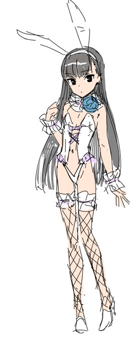 ド変態風守よそ行きドレスをバニースーツぽくしてみた 