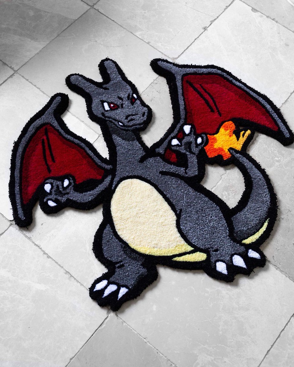 TuftOFF's tweet image. Fire lizard beauty shots!! Was such a super fun piece to make!!

#customrug #tuft #shinycharizard  #charizard  #tufting #pokemon
