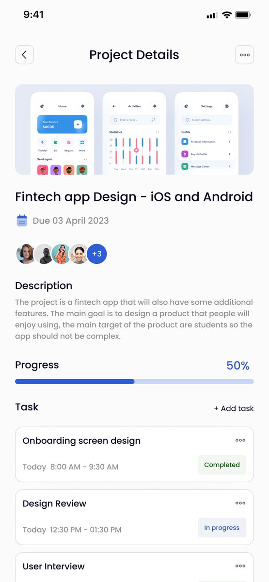 Clahsiq_'s tweet image. Designed a project management app

Full project: behance.net/gallery/160471…

Reviews are appreciated 
#figma #uiux #uidesign