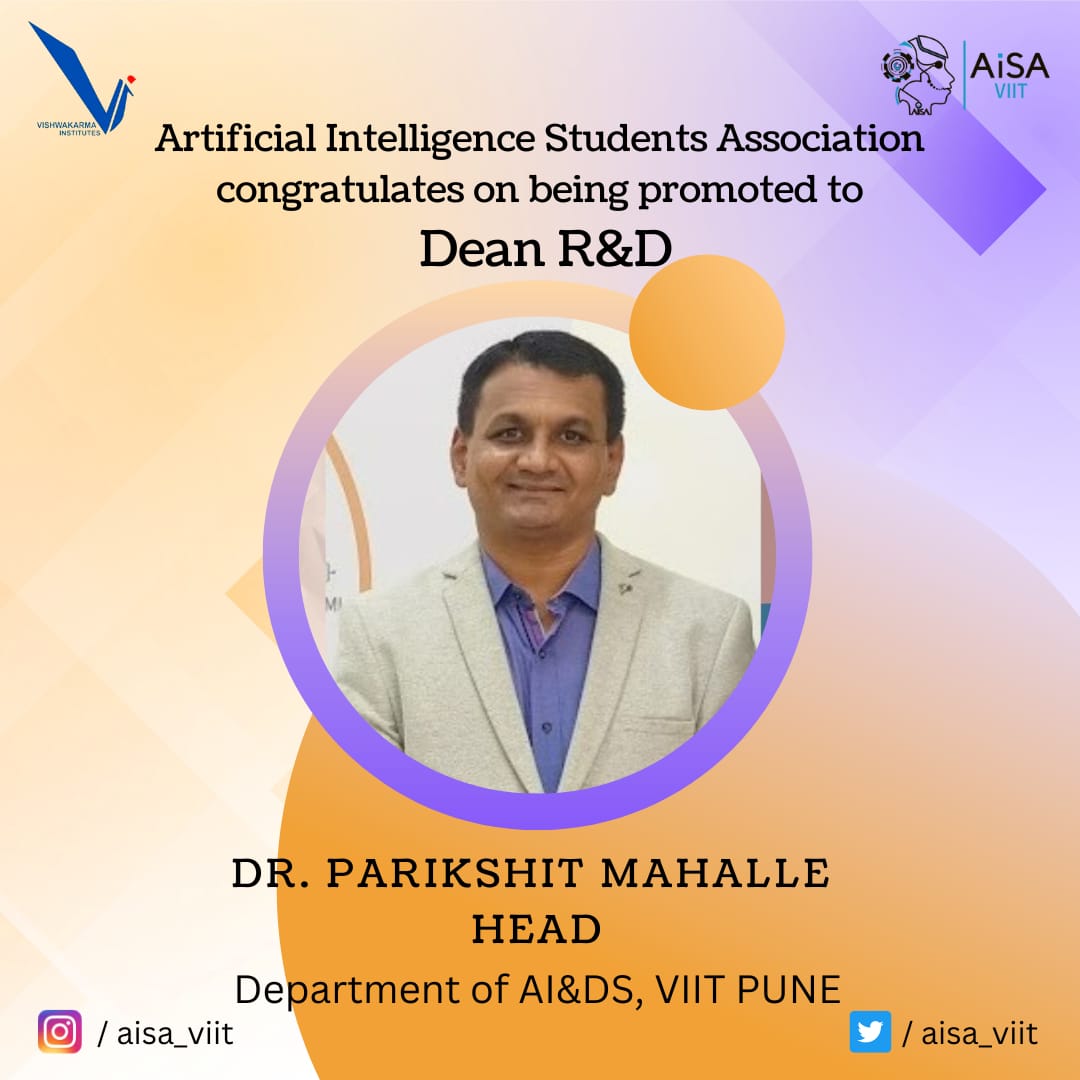 aisa_viit's tweet photo. Heartiest Congratulations Dr Parikshit Mahalle Sir!! https://t.co/MynDiKH0vk