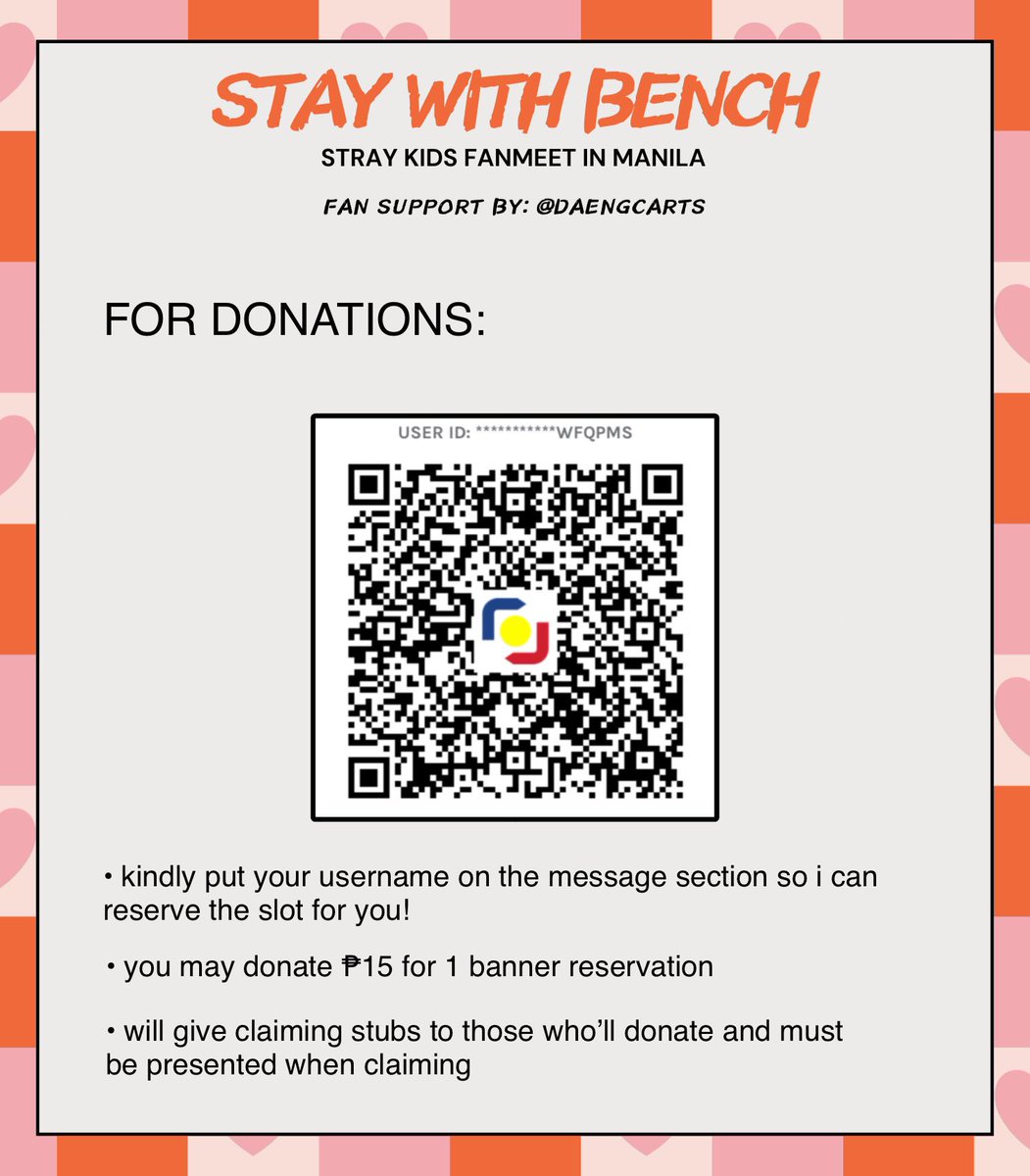 𓂋 stray kids seungjin fanmeeting banners .ᐟ 

🖇️ like &amp; rt (show proof on d-day)
🖇️ limited qty. (will only open 30-40 slots) 
🖇️ exact time &amp; loc tba!

— open for donations &amp; trade, just dm me!

see u stays! 🫶🏼

#StayWithBENCH #BENCHxSTRAYKIDS #StrayKidsxBENCH