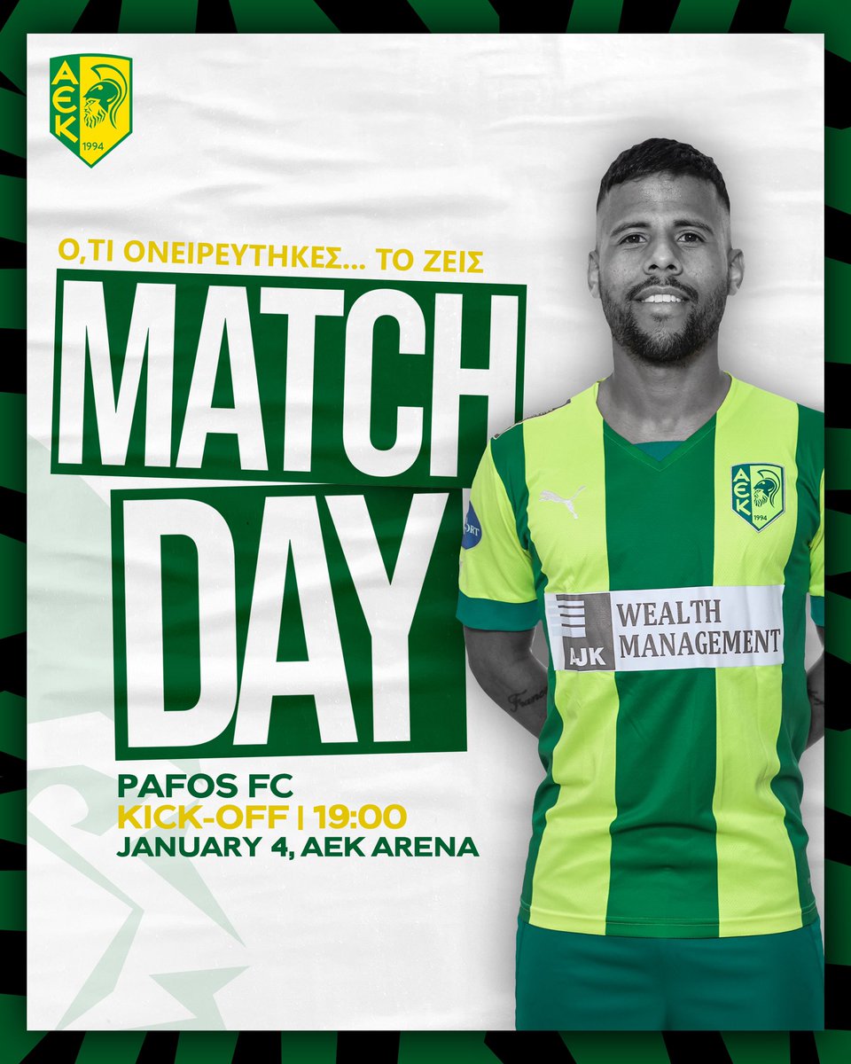 AEKLARNACA's tweet photo. 𝗠𝗔𝗧𝗖𝗛𝗗𝗔𝗬 🙌 𝗕𝗮𝗰𝗸 𝗶𝗻 𝗮𝗰𝘁𝗶𝗼𝗻 

🆚 Pafos FC
🏟️ AEK ARENA
⏰ 19:00 
🎟️ https://t.co/AEgv4GU4H1 https://t.co/Uzmfnu0SOS