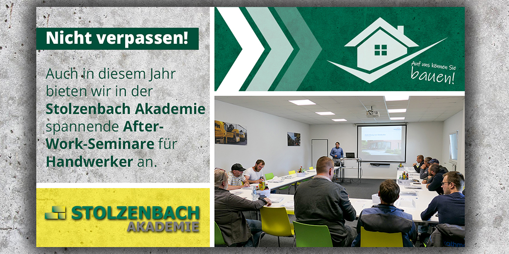 Auch in diesem Jahr bieten wir in der Stolzenbach Akademie spannende After-Work-Seminare für Handwerker an.