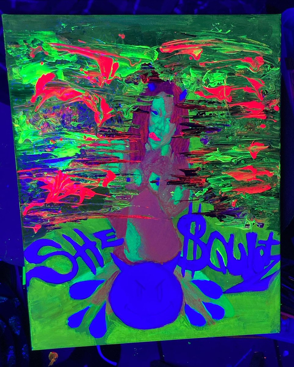 901LeftFree's tweet image. My latest update on my #creativepainting #customportrait of my #number1fan @slimtastie I’m going psycho on the #background finna make this piece be EPIC ‼️