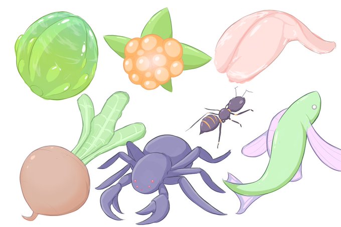 今日はゲーム最序盤で手に入るであろう食材のイラストを描きました。結構大変でしたがこれに加えて料理まで描くって...コト...? 