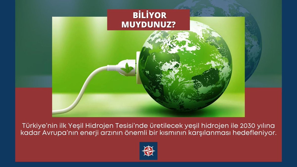 BİLİYOR MUYDUNUZ?
Türkiye'nin ilk Yeşil Hidrojen Tesisi'nde üretilecek yeşil hidrojen ile 2030 yılına kadar Avrupa'nın enerji arzının önemli bir kısmının karşılanması hedefleniyor. 

#Biliyormuydunuz #KuzeyBrokers #YeşilHidrojen #Enerji