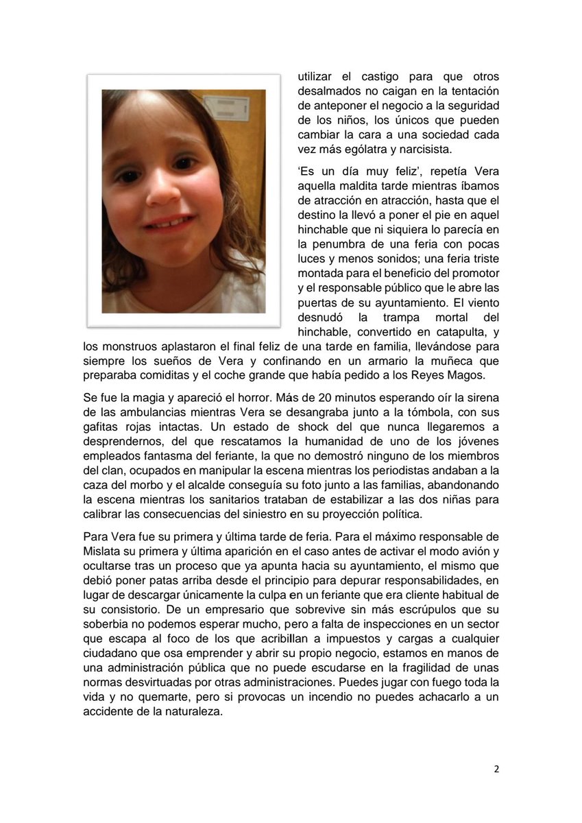 IvanFaubell's tweet photo. Se cumple un año del día que nos arrebataron a Vera y hemos sacado fuerzas para compartir lo que sentimos. Aquí os dejamos nuestra verdad sobre la feria de @AjMislata. Es un cuento negro y lleva por título 'Las gafas rojas de Vera'. Gracias por vuestro apoyo #SonrisaVera 👇 https://t.co/Ial57fwcxk