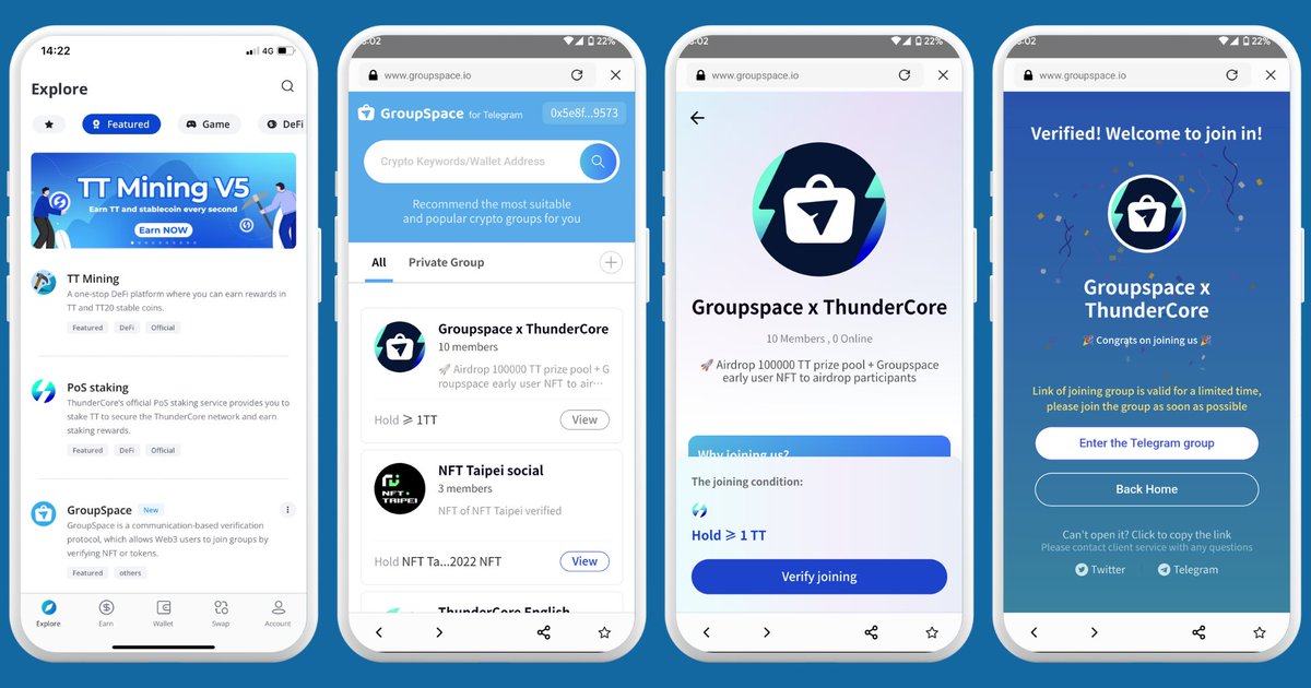 ThunderCoreLab's tweet photo. 3/ Let us be your local guide on TT Wallet to verify joining the group! 👋 https://t.co/qsBluS6irp