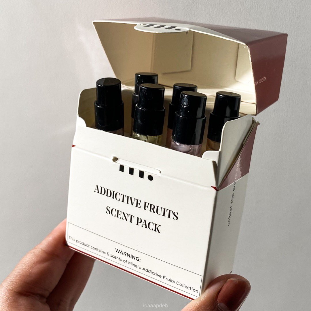 #ReviewnyaIca [❤️+🔁] Kalian suka layering perfume gasih? kalo suka fix harus cobain ini!😭✨

Jadi inituh Addictive Fruits Scent Pack dari <a href="/mineperfumery/">Mine. Perfumery</a> isi 6 perfume dan wanginya seger semua fruity gitu dan enak kalo dilayering🥹🫶🏻 Aku bahas satu persatu yaa!

#racuninparfum